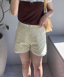 【neutral by ciaopanic】ドット柄レースショートパンツ