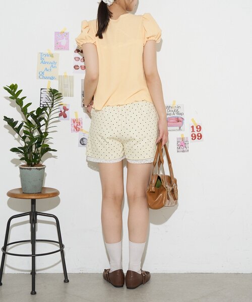 CIAOPANIC(チャオパニック)の「【neutral by ciaopanic】ドット柄レースショートパンツ(その他パンツ・レディース・ブラック/アイボリー・MEDIUM/SMALL)」の6枚目の写真