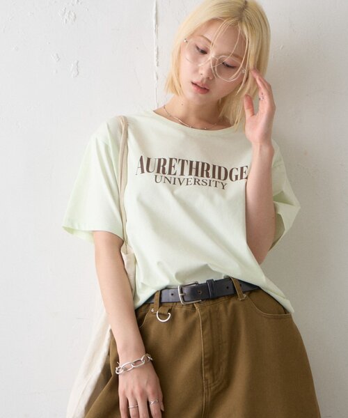 CIAOPANIC TYPY(チャオパニックティピー)の「【接触冷感】ロゴプリントTee(Tシャツ/カットソー・レディース・ミント/ブラウン/ホワイト/チャコールグレー・ONE SIZE)」の1枚目の写真