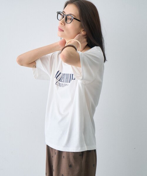 CIAOPANIC TYPY(チャオパニックティピー)の「【接触冷感】ロゴプリントTee(Tシャツ/カットソー・レディース・ミント/ブラウン/ホワイト/チャコールグレー・ONE SIZE)」の8枚目の写真