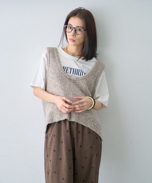 CIAOPANIC TYPY(チャオパニックティピー)の「【接触冷感】ロゴプリントTee(Tシャツ/カットソー・レディース・ミント/ブラウン/ホワイト/チャコールグレー・ONE SIZE)」の14枚目の写真