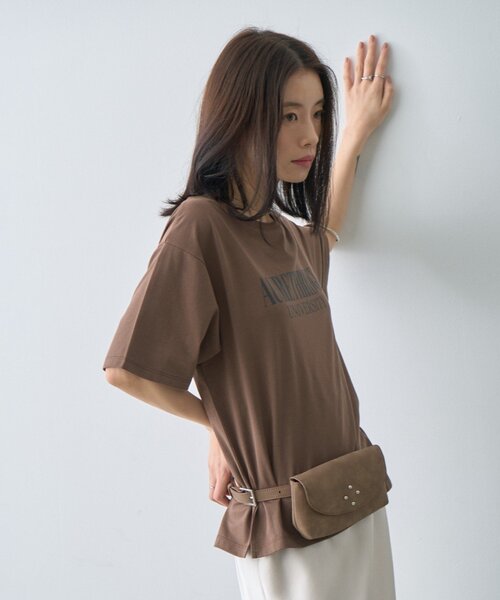 CIAOPANIC TYPY(チャオパニックティピー)の「∴【接触冷感】ロゴプリントTee(Tシャツ/カットソー・レディース・ミント/ブラウン/ホワイト/チャコールグレー・ONE SIZE)」の5枚目の写真