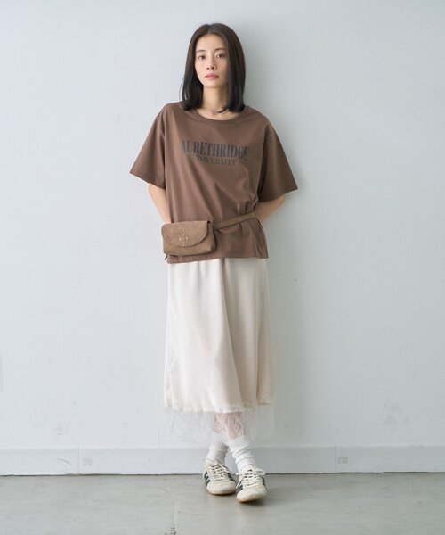 CIAOPANIC TYPY(チャオパニックティピー)の「∴【接触冷感】ロゴプリントTee(Tシャツ/カットソー・レディース・ミント/ブラウン/ホワイト/チャコールグレー・ONE SIZE)」の6枚目の写真