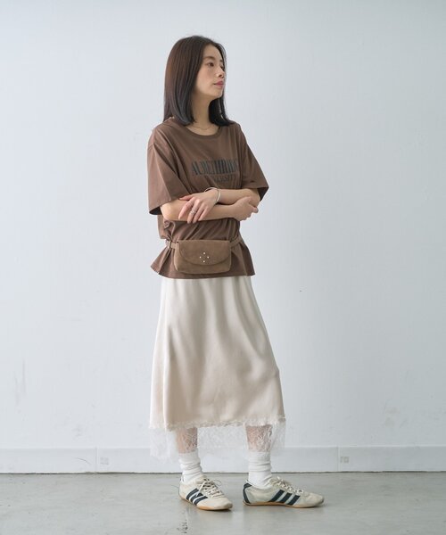 CIAOPANIC TYPY(チャオパニックティピー)の「∴【接触冷感】ロゴプリントTee(Tシャツ/カットソー・レディース・ミント/ブラウン/ホワイト/チャコールグレー・ONE SIZE)」の7枚目の写真