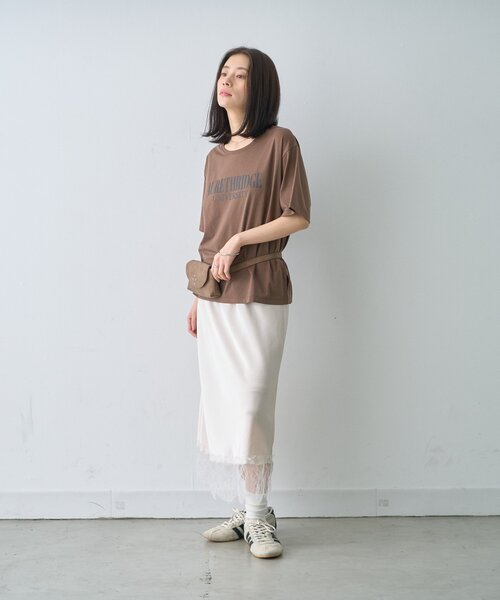 CIAOPANIC TYPY(チャオパニックティピー)の「∴【接触冷感】ロゴプリントTee(Tシャツ/カットソー・レディース・ミント/ブラウン/ホワイト/チャコールグレー・ONE SIZE)」の8枚目の写真