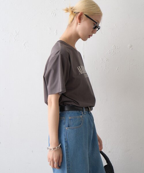 CIAOPANIC TYPY(チャオパニックティピー)の「∴【接触冷感】ロゴプリントTee(Tシャツ/カットソー・レディース・ミント/ブラウン/ホワイト/チャコールグレー・ONE SIZE)」の11枚目の写真