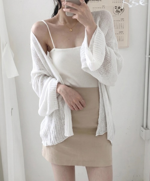 yuue' ( wear )(ユーイ)の「ルーズサマーニットカーディガン/冷房対策(カーディガン/ボレロ・レディース・ブラック/ホワイト・FREE)」の13枚目の写真