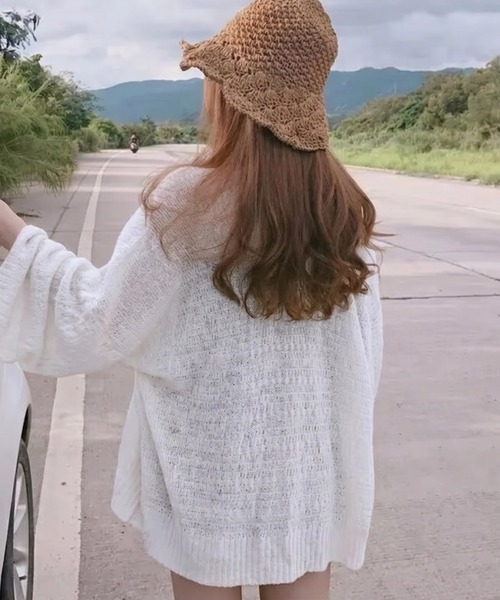 yuue' ( wear )(ユーイ)の「ルーズサマーニットカーディガン/冷房対策(カーディガン/ボレロ・レディース・ブラック/ホワイト・FREE)」の11枚目の写真