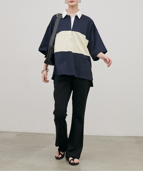 LARUTA（ラルータ）の「【LARUTA】［接触冷感・アンチピリング］美脚フレアパンツ（その他パンツ・レディース・モカ/ブラック・MEDIUM/LARGE）」の5枚目の写真