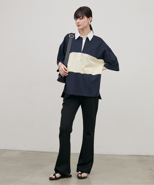 LARUTA（ラルータ）の「【LARUTA】［接触冷感・アンチピリング］美脚フレアパンツ（その他パンツ・レディース・モカ/ブラック・MEDIUM/LARGE）」の6枚目の写真
