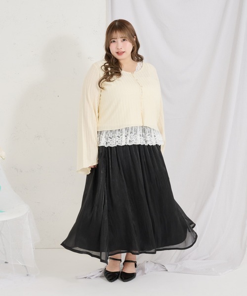 Louiosy(ルオシー)の「【Louiosy】【大きいサイズ】ポケット付きラメフレアスカート(スカート・レディース・ブラック/ミント/アイボリー・4L/3L/LL)」の10枚目の写真
