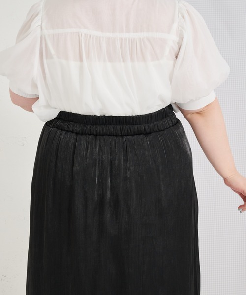 Louiosy(ルオシー)の「【Louiosy】【大きいサイズ】ポケット付きラメフレアスカート(スカート・レディース・ブラック/ミント/アイボリー・4L/3L/LL)」の7枚目の写真