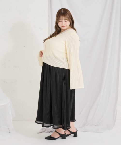 Louiosy(ルオシー)の「【Louiosy】【大きいサイズ】ポケット付きラメフレアスカート(スカート・レディース・ブラック/ミント/アイボリー・4L/3L/LL)」の20枚目の写真