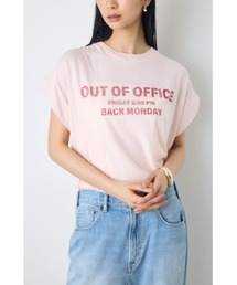 フレンチスリーブロゴプリントTシャツ 半袖 春服 夏服 秋服