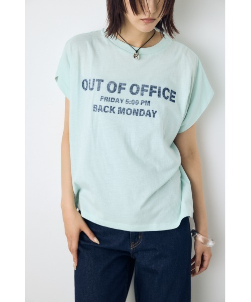 AZUL by moussy(アズールバイマウジー)の「フレンチスリーブロゴプリントTシャツ 半袖 春服 夏服 秋服(Tシャツ/カットソー・レディース・ホワイト/ミント/ライトピンク・SMALL/MEDIUM)」の1枚目の写真