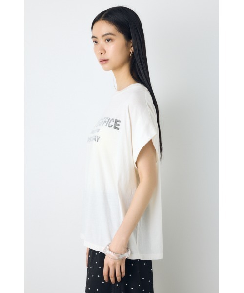 AZUL by moussy(アズールバイマウジー)の「フレンチスリーブロゴプリントTシャツ 半袖 春服 夏服 秋服(Tシャツ/カットソー・レディース・ホワイト/ミント/ライトピンク・SMALL/MEDIUM)」の10枚目の写真