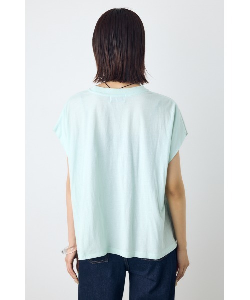 AZUL by moussy(アズールバイマウジー)の「フレンチスリーブロゴプリントTシャツ 半袖 春服 夏服 秋服(Tシャツ/カットソー・レディース・ホワイト/ミント/ライトピンク・SMALL/MEDIUM)」の6枚目の写真