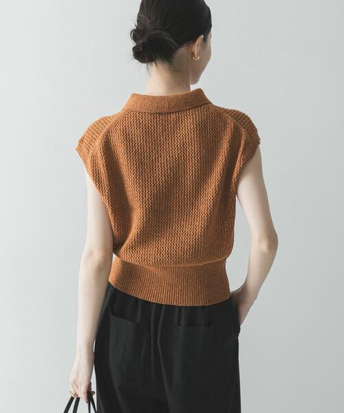 URBAN RESEARCH(アーバンリサーチ)の「シャツカラーメッシュニット(ニット/セーター・レディース・ブラック系その他/ブラウン系その他/オフホワイト・FREE)」の12枚目の写真