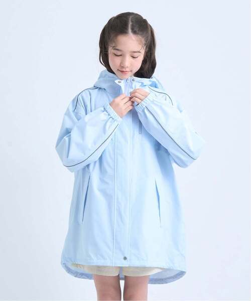 pom ponette junior（ポンポネットジュニア）の「【透湿撥水】【晴雨兼用】サコッシュつき撥水コート（その他小物・キッズ・サックスブルー/ネイビー・S:140cm/L:160cm）」の10枚目の写真