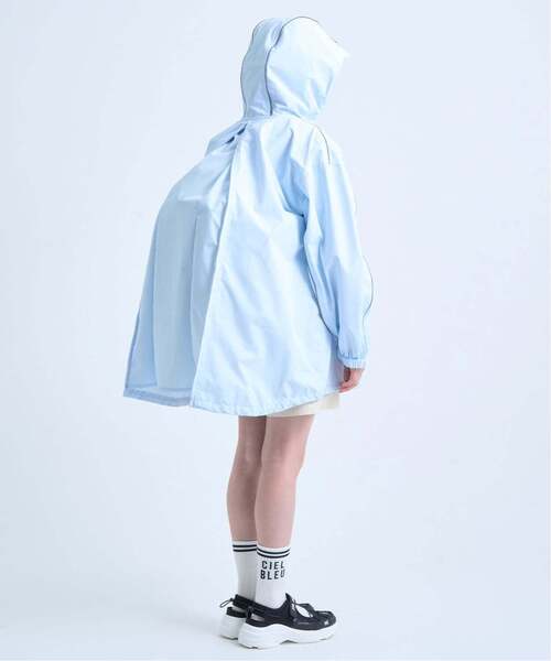 pom ponette junior（ポンポネットジュニア）の「【透湿撥水】【晴雨兼用】サコッシュつき撥水コート（その他小物・キッズ・サックスブルー/ネイビー・S:140cm/L:160cm）」の8枚目の写真