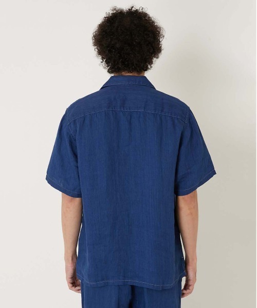 BLUE BLUE（ブルーブルー）の「ハイカウントインディゴリネンツイル ショートスリーブシャツ（シャツ/ブラウス・メンズ・インディゴブルー・S/M/L）」の4枚目の写真
