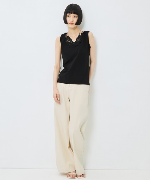 MURRAL（ミューラル）の「【MURRAL/ミューラル】《STUDIOUS別注》embroiddered tops/エンブロイダリートップス/接触冷感/紫外線防止（タンクトップ・レディース・ホワイト/ブラック/グレー・1）」の5枚目の写真