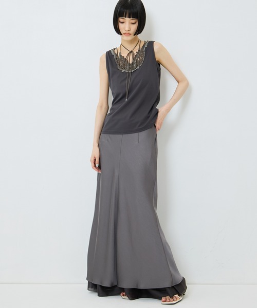 MURRAL（ミューラル）の「【MURRAL/ミューラル】《STUDIOUS別注》embroiddered tops/エンブロイダリートップス/接触冷感/紫外線防止（タンクトップ・レディース・ホワイト/ブラック/グレー・1）」の16枚目の写真