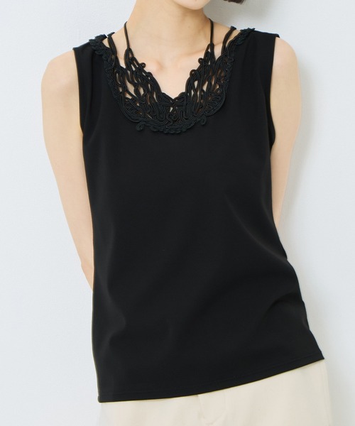 MURRAL（ミューラル）の「【MURRAL/ミューラル】《STUDIOUS別注》embroiddered tops/エンブロイダリートップス/接触冷感/紫外線防止（タンクトップ・レディース・ホワイト/ブラック/グレー・1）」の22枚目の写真