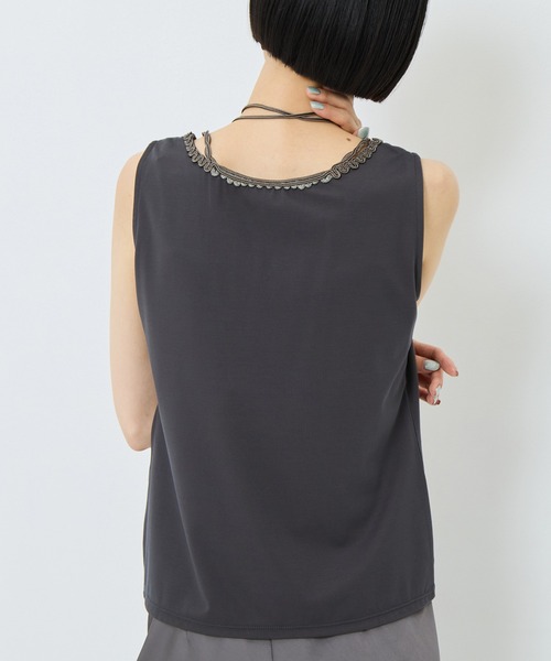 MURRAL（ミューラル）の「【MURRAL/ミューラル】《STUDIOUS別注》embroiddered tops/エンブロイダリートップス/接触冷感/紫外線防止（タンクトップ・レディース・ホワイト/ブラック/グレー・1）」の11枚目の写真