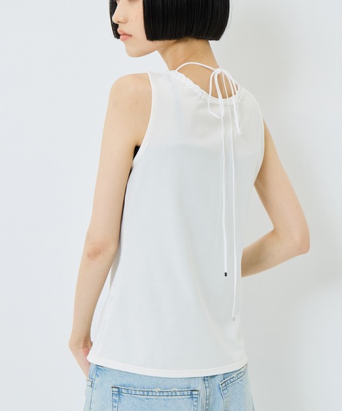 MURRAL（ミューラル）の「【MURRAL/ミューラル】《STUDIOUS別注》embroiddered tops/エンブロイダリートップス/接触冷感/紫外線防止（タンクトップ・レディース・ホワイト/ブラック/グレー・1）」の7枚目の写真