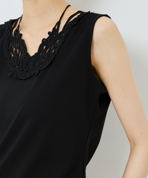 MURRAL（ミューラル）の「【MURRAL/ミューラル】《STUDIOUS別注》embroiddered tops/エンブロイダリートップス/接触冷感/紫外線防止（タンクトップ・レディース・ホワイト/ブラック/グレー・1）」の18枚目の写真