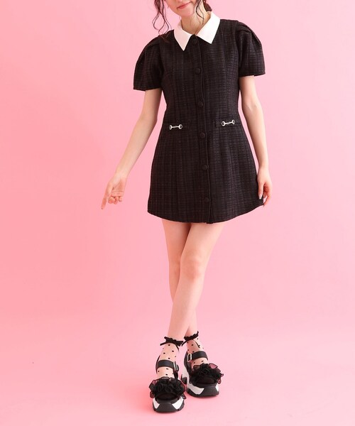 cs T&P(シーエスティーアンドピー)の「厚底シアーフリルサンダル(サンダル・レディース・ブラック/ホワイト・L/M/S)」の14枚目の写真
