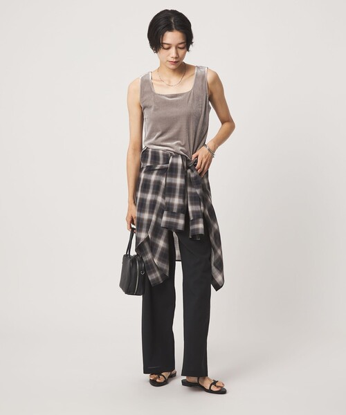 green label relaxing(グリーンレーベルリラクシング)の「ベロア タンクトップ(タンクトップ・レディース・ベージュ/ダークブラウン/ブラック・FREE)」の10枚目の写真