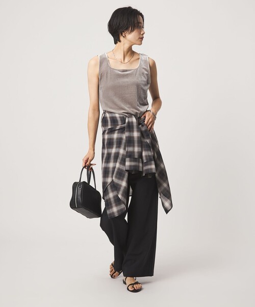 green label relaxing(グリーンレーベルリラクシング)の「ベロア タンクトップ(タンクトップ・レディース・ベージュ/ダークブラウン/ブラック・FREE)」の11枚目の写真