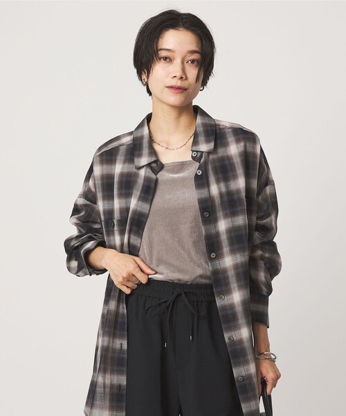 green label relaxing(グリーンレーベルリラクシング)の「ベロア タンクトップ(タンクトップ・レディース・ベージュ/ダークブラウン/ブラック・FREE)」の12枚目の写真