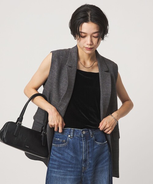 green label relaxing(グリーンレーベルリラクシング)の「ベロア タンクトップ(タンクトップ・レディース・ベージュ/ダークブラウン/ブラック・FREE)」の14枚目の写真