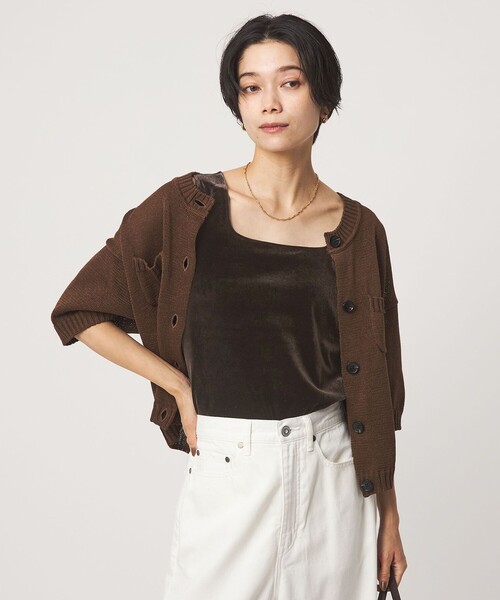 green label relaxing(グリーンレーベルリラクシング)の「ベロア タンクトップ(タンクトップ・レディース・ベージュ/ダークブラウン/ブラック・FREE)」の19枚目の写真