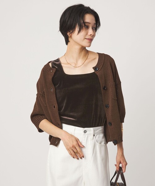 green label relaxing(グリーンレーベルリラクシング)の「ベロア タンクトップ(タンクトップ・レディース・ベージュ/ダークブラウン/ブラック・FREE)」の20枚目の写真