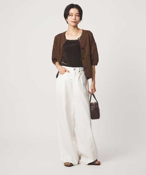 green label relaxing(グリーンレーベルリラクシング)の「ベロア タンクトップ(タンクトップ・レディース・ベージュ/ダークブラウン/ブラック・FREE)」の21枚目の写真