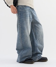 ヴィンテージ加工バルーンデニムパンツ