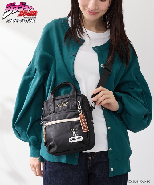 OUTDOOR PRODUCTS(アウトドアプロダクツ)の「【ジョジョの奇妙な冒険×OUTDOOR PRODUCTS】イギーモチーフミニショルダー(ショルダーバッグ・レディース・アイボリー/ブラック・FREE)」の2枚目の写真