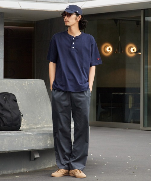 Healthknit(ヘルスニット)の「Healthknit/ヘルスニット Open-End Dry Jersey Henley S/S オープンエンドドライ ヘンリーネック半袖Tシャツ 抗菌防臭 無地 ワンポイント メンズ 2026年 夏 夏服(Tシャツ/カットソー・メンズ・ブラック/ベージュ/ネイビー/オフホワイト/ミント・M/L/XL)」の16枚目の写真