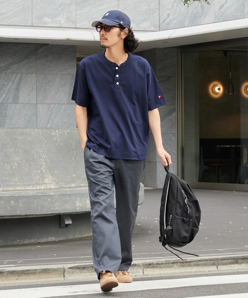 Healthknit(ヘルスニット)の「Healthknit/ヘルスニット Open-End Dry Jersey Henley S/S オープンエンドドライ ヘンリーネック半袖Tシャツ 抗菌防臭 無地 ワンポイント メンズ 2026年 夏 夏服(Tシャツ/カットソー・メンズ・ブラック/ベージュ/ネイビー/オフホワイト/ミント・M/L/XL)」の19枚目の写真