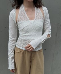 mline（エムライン）の「[mline]スタッズボレロ（Tシャツ/カットソー）」