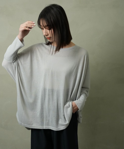 FashionBerry（ファッションベリー）の「UVカット ドルマンポンチョ カットソー（Tシャツ/カットソー・レディース・ホワイト/ブラック/ネイビー/グレー・FREE）」の3枚目の写真