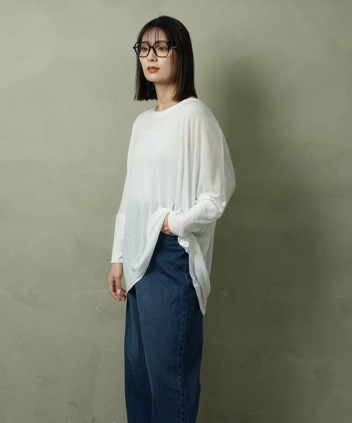 FashionBerry（ファッションベリー）の「UVカット ドルマンポンチョ カットソー（Tシャツ/カットソー・レディース・ホワイト/ブラック/ネイビー/グレー・FREE）」の9枚目の写真