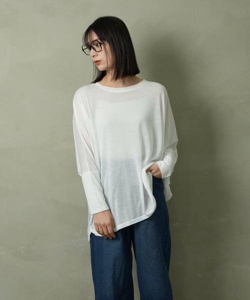 FashionBerry（ファッションベリー）の「UVカット ドルマンポンチョ カットソー（Tシャツ/カットソー・レディース・ホワイト/ブラック/ネイビー/グレー・FREE）」の11枚目の写真