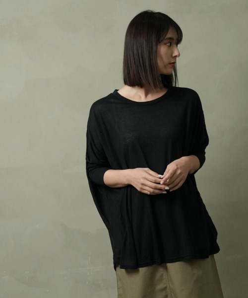 FashionBerry（ファッションベリー）の「UVカット ドルマンポンチョ カットソー（Tシャツ/カットソー・レディース・ホワイト/ブラック/ネイビー/グレー・FREE）」の16枚目の写真