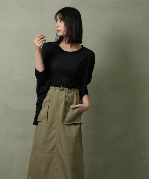 FashionBerry（ファッションベリー）の「UVカット ドルマンポンチョ カットソー（Tシャツ/カットソー・レディース・ホワイト/ブラック/ネイビー/グレー・FREE）」の17枚目の写真