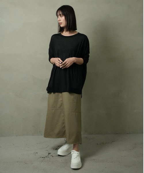 FashionBerry（ファッションベリー）の「UVカット ドルマンポンチョ カットソー（Tシャツ/カットソー・レディース・ホワイト/ブラック/ネイビー/グレー・FREE）」の18枚目の写真